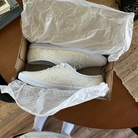 NIB Keds Champion Glitter Celebration Lace Up in White 9.5W - Picture 4 of 5